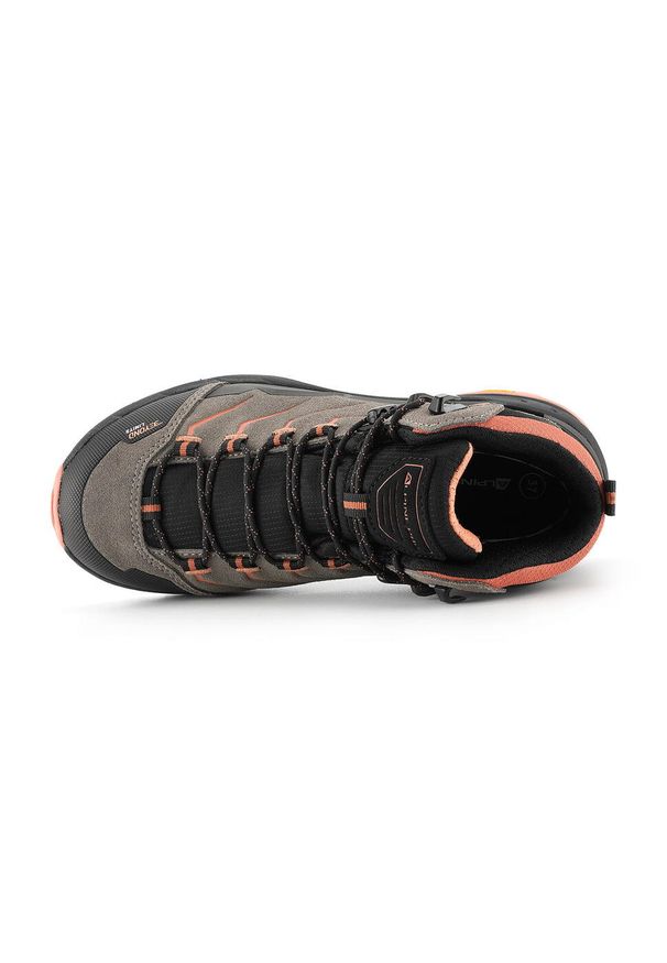 ALPINE PRO - Buty wysokie trekkingowe damskie Alpine Pro Crede Vibram. Kolor: brązowy. Materiał: skóra. Szerokość cholewki: normalna. Styl: sportowy