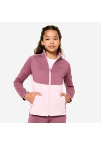 Decathlon - Dres dziecięcy Domyos. Kolor: wielokolorowy, różowy, fioletowy. Materiał: materiał, poliester, elastan. Styl: sportowy