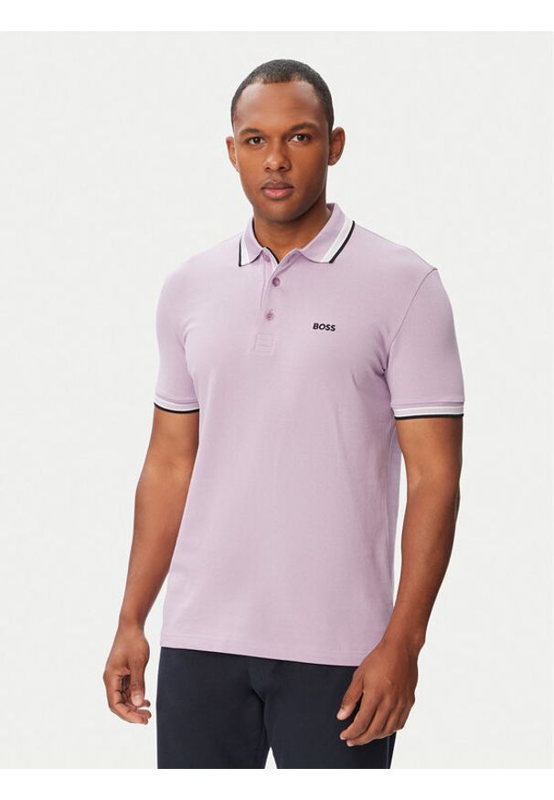 BOSS Polo Paddy 50469055 Różowy jasny Regular Fit. Typ kołnierza: polo. Kolor: różowy. Materiał: bawełna