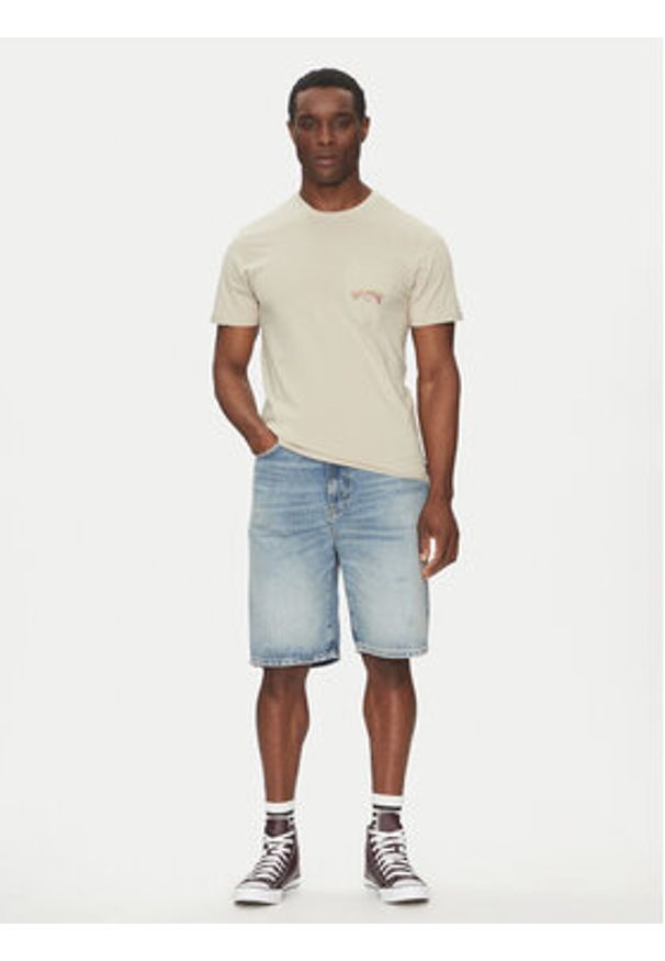 Billabong T-Shirt EBYZT00175 Beżowy Regular Fit. Kolor: beżowy. Materiał: bawełna