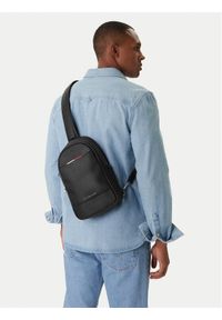 TOMMY HILFIGER - Tommy Hilfiger Plecak Th Central Sling Bag AM0AM13575 Czarny. Kolor: czarny. Materiał: skóra #1