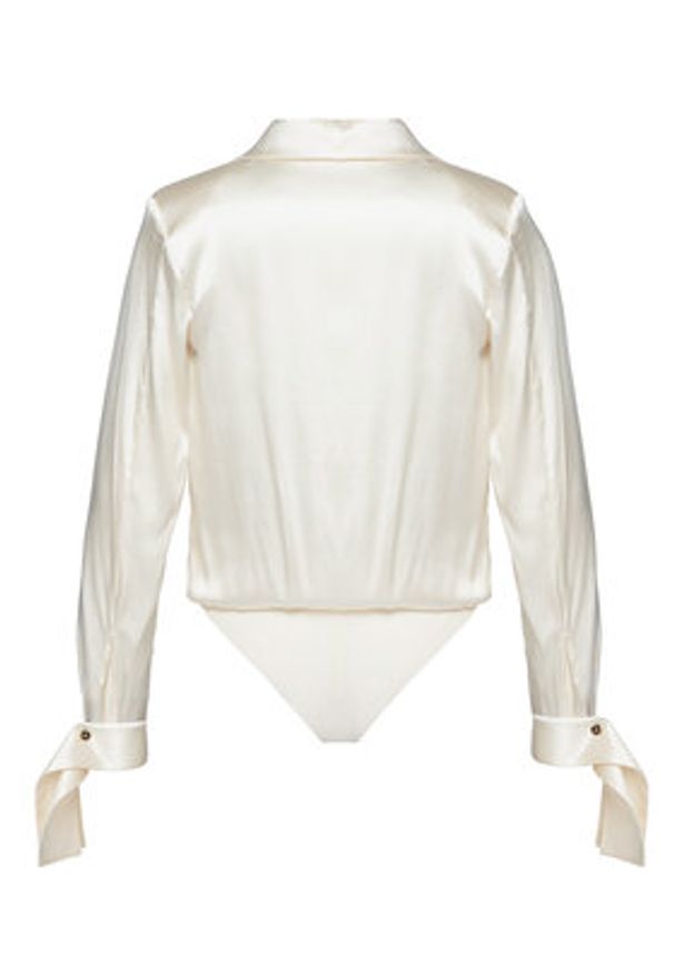 Elisabetta Franchi Body CB-007-57E2-V490 Beżowy Regular Fit. Kolor: beżowy. Materiał: jedwab