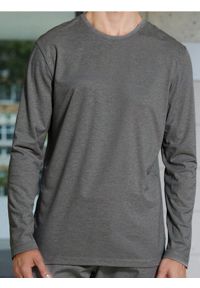 Sinsay - Bawełniana koszulka z długimi rękawami - szary. Kolor: szary. Materiał: bawełna. Długość rękawa: długi rękaw. Długość: długie #1