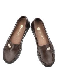Czekoladowe Półbuty Armodo Skórzane Buty Damskie. Okazja: do pracy, na co dzień. Kolor: brązowy. Materiał: skóra. Styl: casual, elegancki #6
