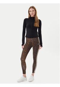 Adidas - adidas Legginsy Leopard 3-Stripes JW7308 Brązowy Slim Fit. Kolor: brązowy. Materiał: bawełna #5