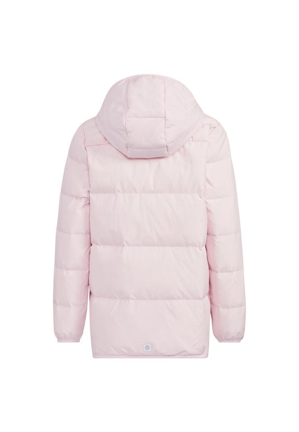 Adidas - Kurtka dziecięca adidas 110 Frosty Winter. Kolor: różowy. Materiał: puch. Styl: sportowy