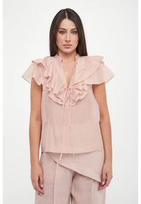 Marella Sport - Top damski z jedwabiem Faraone MARELLA MONOCHROME. Materiał: jedwab #4