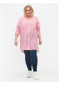 Zizzi Sukienka koszulowa CA02353B Czerwony Loose Fit. Kolor: czerwony. Materiał: bawełna. Typ sukienki: koszulowe #4