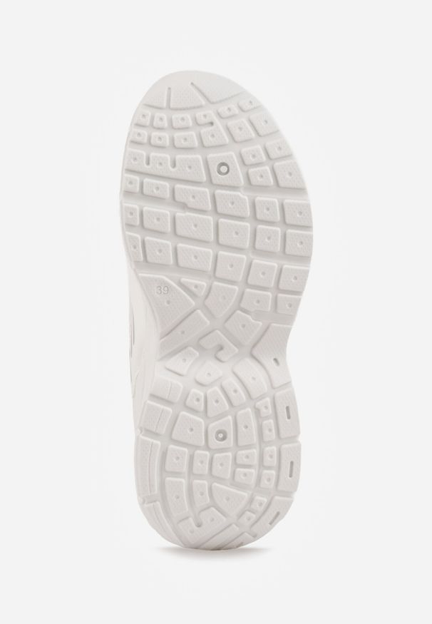 Born2be - Biało-Srebrne Sneakersy Vices na Grubej Podeszwie z Tłoczeniami Nativine. Okazja: na co dzień. Kolor: biały. Materiał: jeans