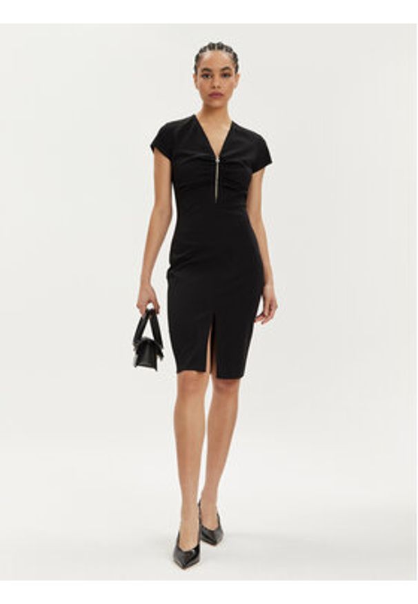 Rinascimento Sukienka koktajlowa CFC0117728003 Czarny Slim Fit. Kolor: czarny. Materiał: syntetyk. Styl: wizytowy