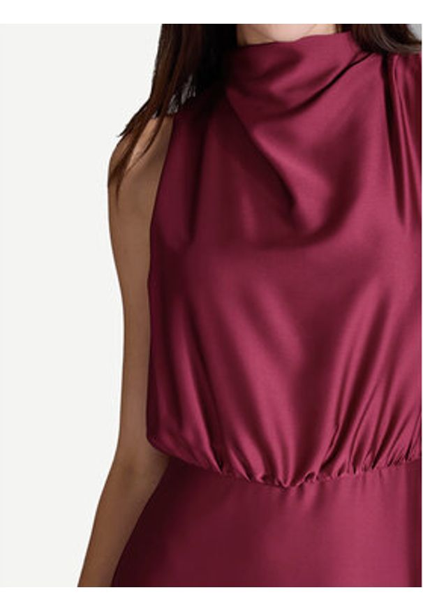 Swing Sukienka koktajlowa 5AI13700 Bordowy Regular Fit. Kolor: czerwony. Materiał: syntetyk. Styl: wizytowy