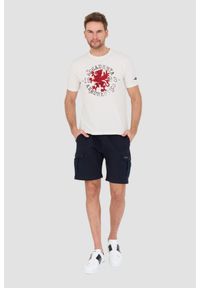 Aeronautica Militare - AERONAUTICA MILITARE Beżowy bawełniany męski t-shirt M.C., Rozmiar M. Kolor: beżowy. Materiał: bawełna #4