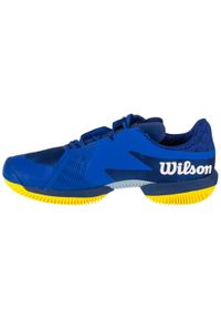 Buty do tenisa Wilson Kaos Swift 1.5. Zapięcie: sznurówki. Kolor: niebieski. Materiał: syntetyk, materiał. Szerokość cholewki: normalna. Sport: tenis