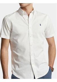 Polo Ralph Lauren Koszula 710914495002 Biały Slim Fit. Typ kołnierza: polo. Kolor: biały. Materiał: bawełna #3