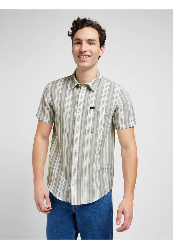 Lee - LEE MĘSKA KOSZULA LEE SS LEESURE SHIRT SUMMIT 112351147