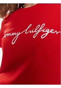 TOMMY HILFIGER - Tommy Hilfiger T-Shirt Signature WW0WW41674 Czerwony Regular Fit. Kolor: czerwony. Materiał: bawełna #5