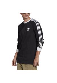Adidas - Koszulka adidas Originals Adicolor Classics 3-Stripes Long Sleeve GN3478 - czarna. Kolor: czarny. Materiał: bawełna. Długość rękawa: długi rękaw. Długość: długie. Wzór: paski, aplikacja #1