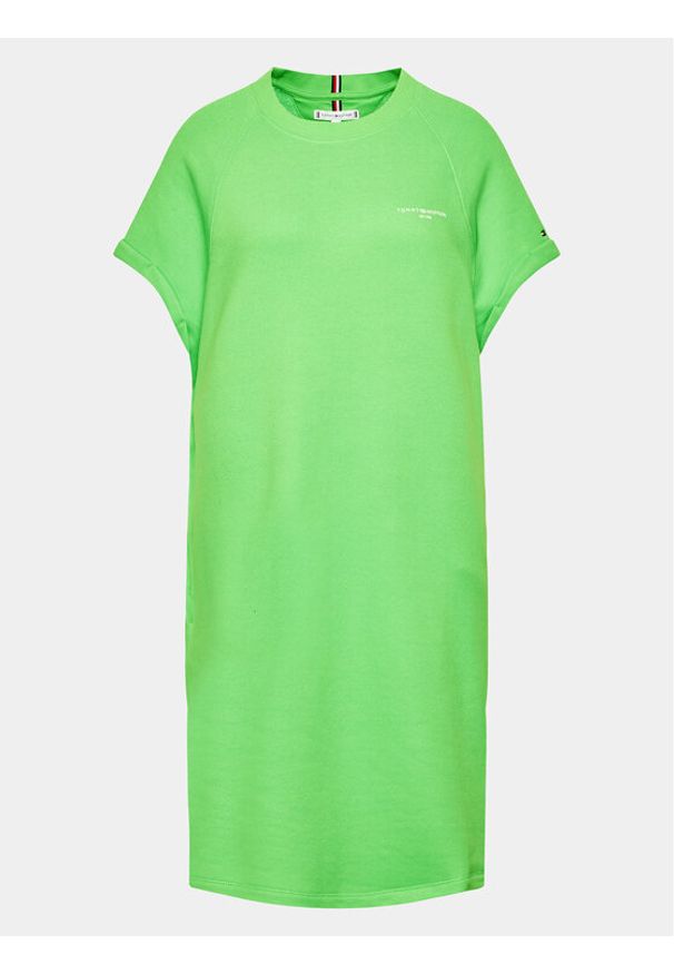 Tommy Hilfiger Curve Sukienka codzienna WW0WW39253 Zielony Regular Fit. Okazja: na co dzień. Kolor: zielony. Materiał: bawełna, syntetyk. Typ sukienki: proste. Styl: casual