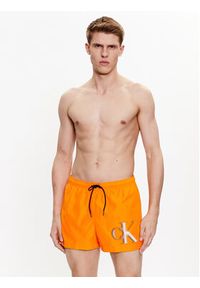 Calvin Klein Swimwear Szorty kąpielowe KM0KM00801 Pomarańczowy Regular Fit. Kolor: pomarańczowy. Materiał: syntetyk #2