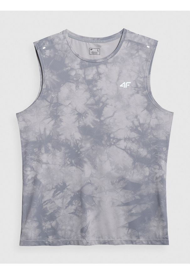 4f - 4F Koszulka treningowa regular szybkoschnąca męska - szara M. Kolor: szary. Materiał: materiał, włókno. Sport: fitness