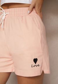 Renee - Różowe Klasyczne Szorty Dresowe z Kieszeniami Wiązane w Pasie Folenelle. Okazja: na co dzień, na imprezę. Kolor: różowy. Materiał: dresówka. Sezon: lato. Styl: klasyczny