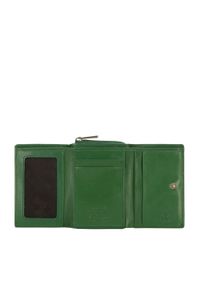 Wittchen - Damski portfel z gładkiej skóry dwustronny mały zielony. Kolor: zielony. Materiał: skóra. Wzór: gładki #3