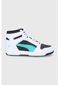 Puma buty Puma Rebound LayUp SL kolor biały. Nosek buta: okrągły. Zapięcie: sznurówki. Kolor: biały. Materiał: guma. Szerokość cholewki: normalna #1
