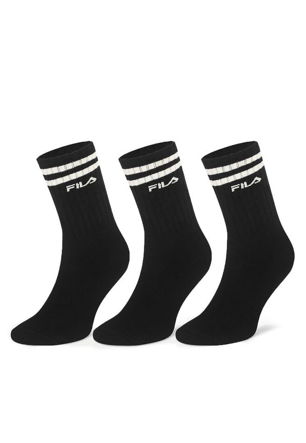 Zestaw 3 par wysokich skarpet unisex Fila. Kolor: czarny