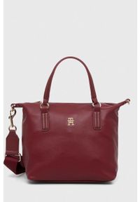 TOMMY HILFIGER - Tommy Hilfiger torebka kolor bordowy. Kolor: czerwony. Rodzaj torebki: na ramię