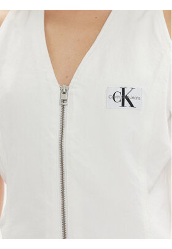 Calvin Klein Jeans Sukienka jeansowa J20J222782 Biały Slim Fit. Kolor: biały. Materiał: bawełna