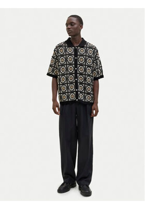 Jack & Jones - Jack&Jones Koszula Cartagena 12278724 Czarny Loose Fit. Kolor: czarny. Materiał: syntetyk
