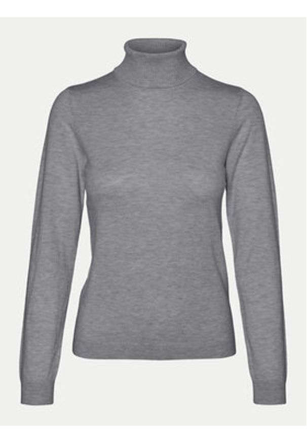 Vero Moda Golf Iris 10320450 Szary Slim Fit. Typ kołnierza: golf. Kolor: szary. Materiał: syntetyk, wiskoza
