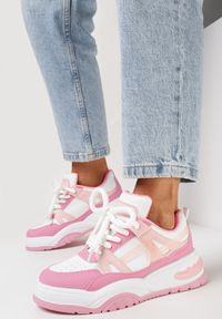 Born2be - Różowe Sneakersy z Szerokimi Sznurówkami Platinia. Kolor: różowy #2
