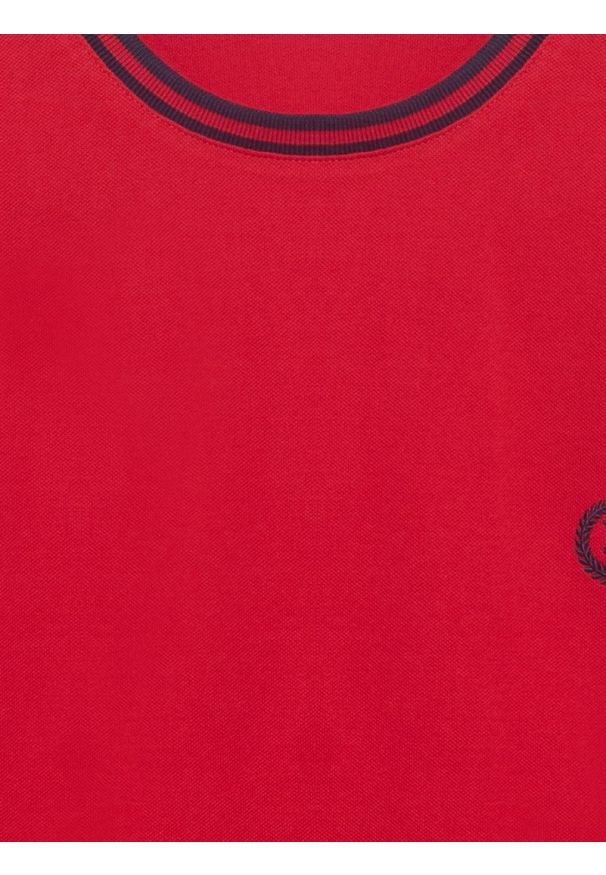 Big-Star - Koszulka męska z kontrastowym wykoŅczeniem czerwona Polias 603. Kolor: czerwony. Materiał: bawełna. Wzór: aplikacja, haft, ze splotem. Styl: elegancki, sportowy, klasyczny