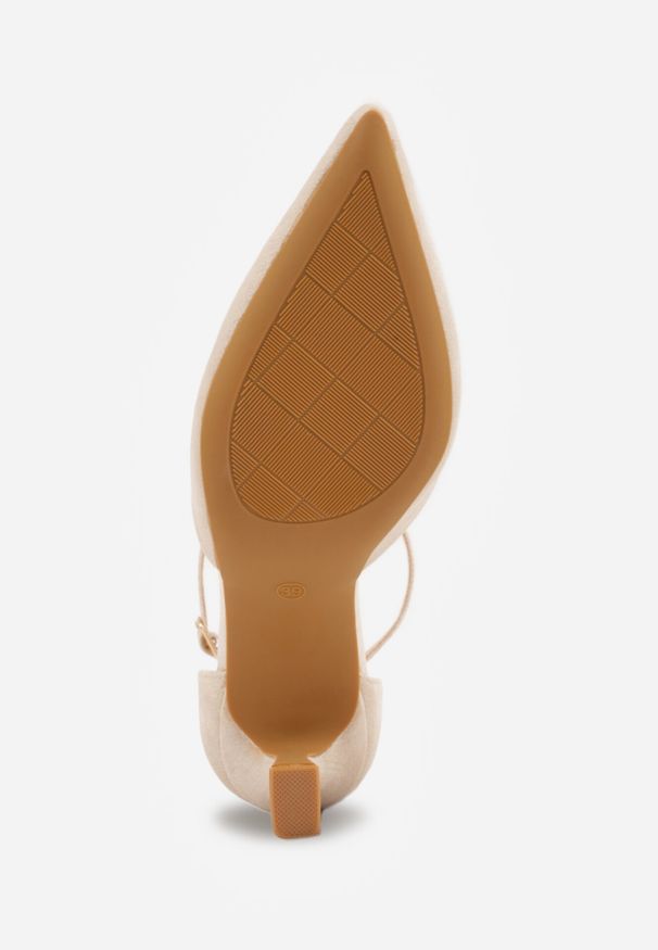 Born2be - Beżowe Czółenka Vices z Imitacji Zamszu na Obcasie Klepsydra Esiriva. Okazja: na co dzień. Nosek buta: szpiczasty. Zapięcie: pasek. Kolor: beżowy. Materiał: zamsz. Obcas: na obcasie. Styl: klasyczny, casual, wizytowy. Wysokość obcasa: średni