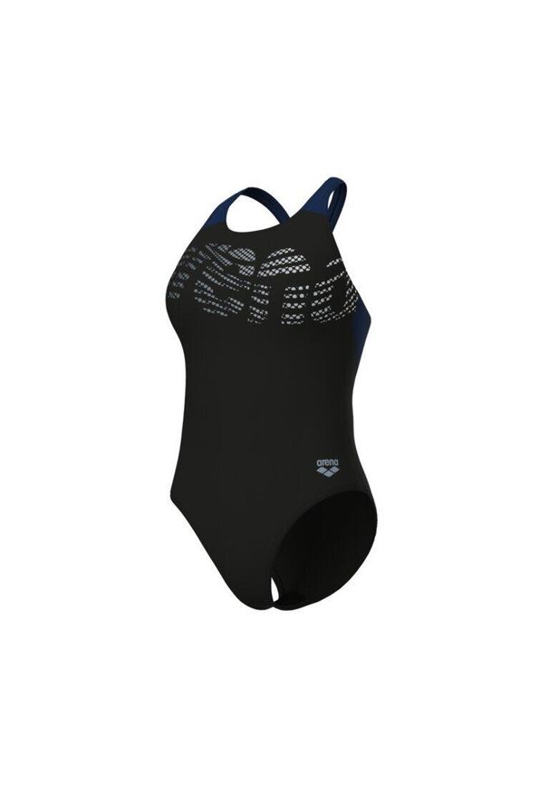 Damski kostium kąpielowy 1-częściowy Arena Flowing V Back. Kolor: wielokolorowy, niebieski, czarny