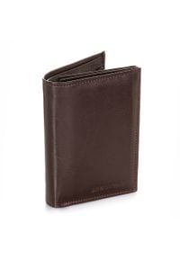 BRODRENE - Skórzany portfel męski Brodrene A-10 brązowy. Kolor: brązowy. Materiał: skóra #1