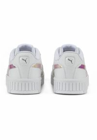 Puma - Młodzieżowe sneakersy Carina 2.0 Holo PUMA White Silver Gray. Okazja: na plażę. Kolor: biały, wielokolorowy, szary. Materiał: guma. Sezon: lato