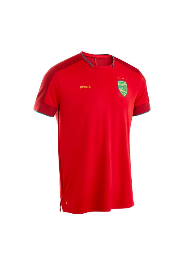 KIPSTA - Koszulka do piłki nożnej Kipsta FF500 Portugalia 2024. Kolor: czerwony. Materiał: tkanina, poliester, prążkowany, elastan, materiał