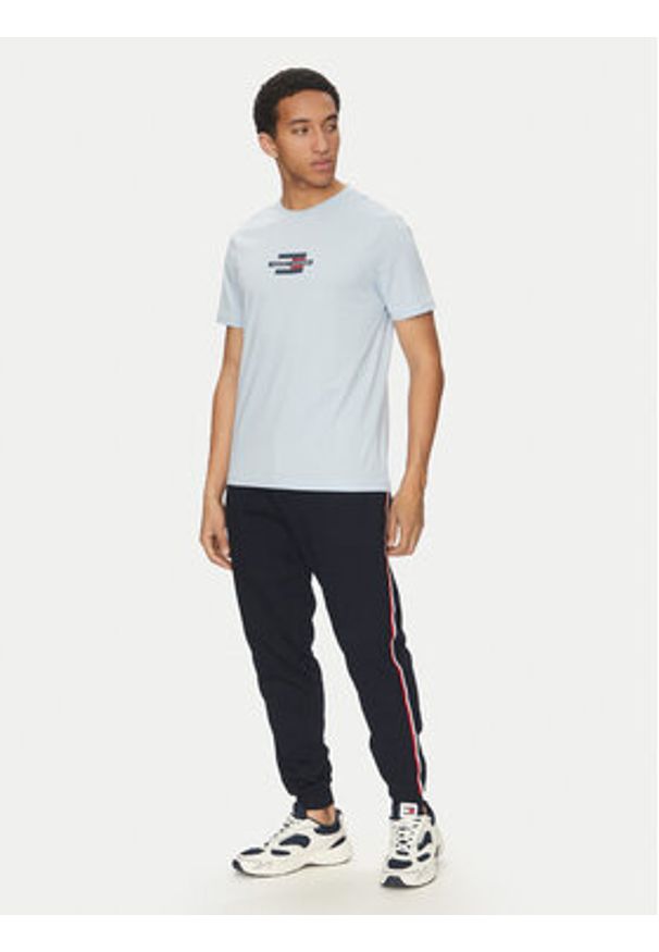 TOMMY HILFIGER - Tommy Hilfiger Spodnie dresowe Global Stripe MW0MW38696 Granatowy Regular Fit. Kolor: niebieski. Materiał: bawełna