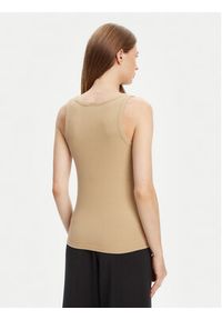 Guess Top V4YP06 K8RT2 Beżowy Regular Fit. Kolor: beżowy. Materiał: wiskoza