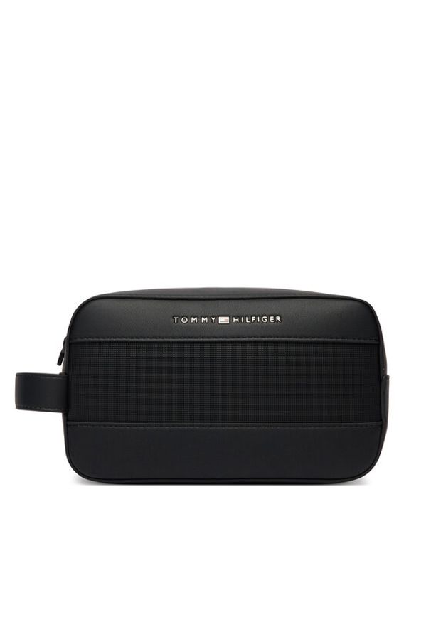 TOMMY HILFIGER - Tommy Hilfiger Kosmetyczka Th Foundation Washbag AM0AM14161 Czarny. Kolor: czarny. Materiał: skóra