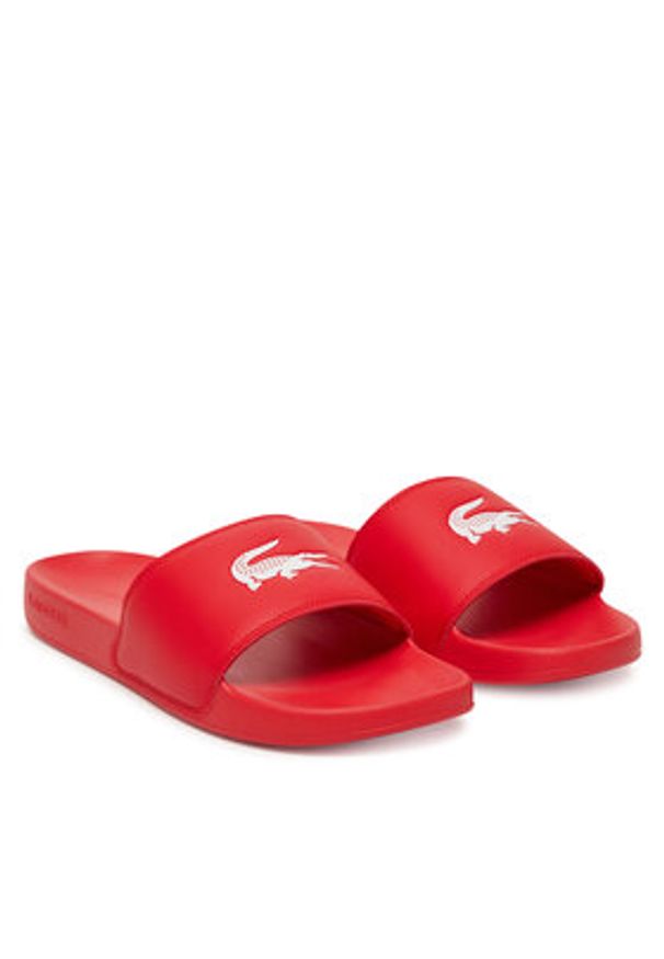 Lacoste Klapki Serve Sliders 7-49CMA0041 Czerwony. Kolor: czerwony. Materiał: skóra
