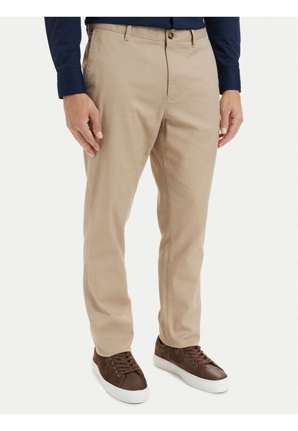 TOMMY HILFIGER - Tommy Hilfiger Chinosy Denton MW0MW43151 Beżowy Regular Fit. Kolor: beżowy. Materiał: bawełna