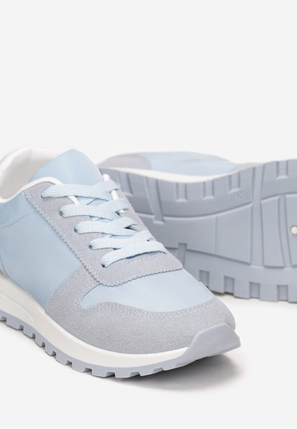 Born2be - Niebieskie Sneakersy na Płaskiej Podeszwie z Bieżnikiem Ahmani. Wysokość cholewki: przed kostkę. Kolor: niebieski. Materiał: materiał. Szerokość cholewki: normalna. Sezon: lato, wiosna. Obcas: na płaskiej podeszwie