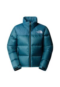 Kurtka damska The North Face 1996 Retro Nuptse 0A3XEOBQ51 - niebieska. Kolor: niebieski. Materiał: puch, nylon. Wzór: aplikacja. Sezon: lato. Styl: retro #1