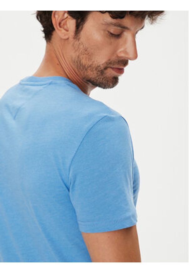 Tommy Jeans T-Shirt Jaspe DM0DM20363 Niebieski Slim Fit. Kolor: niebieski. Materiał: syntetyk, bawełna