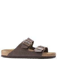 Klapki Birkenstock Arizona 51701 - brązowe. Zapięcie: pasek. Kolor: brązowy. Materiał: materiał, skóra, syntetyk. Wzór: paski