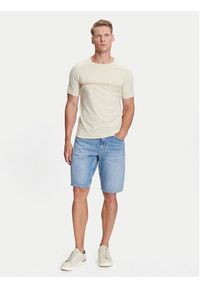 BOSS T-Shirt 50517970 Beżowy Slim Fit. Kolor: beżowy. Materiał: bawełna #4