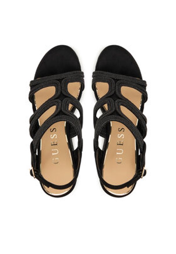 Guess Sandały FLJERS FAB04 Czarny. Kolor: czarny. Materiał: materiał